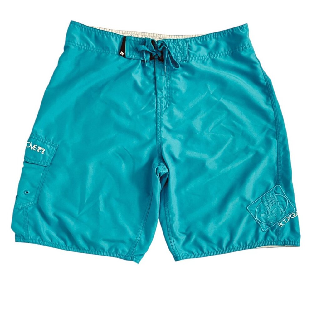 Body Glove Y2K Board Shorts Mens 36 Teal Blue Cargo Pocket Surf Swim‎ Trunks